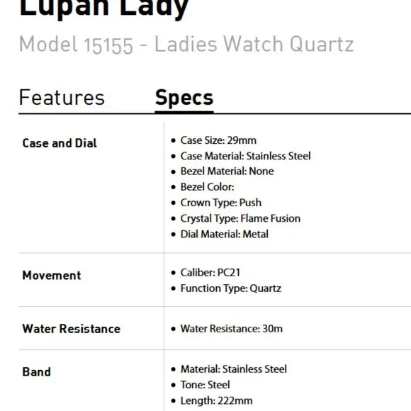 INVICTA LUPAH TRITNITE - Special Edition SS Ladies Watch Model 15155 - Picture 11 of 11